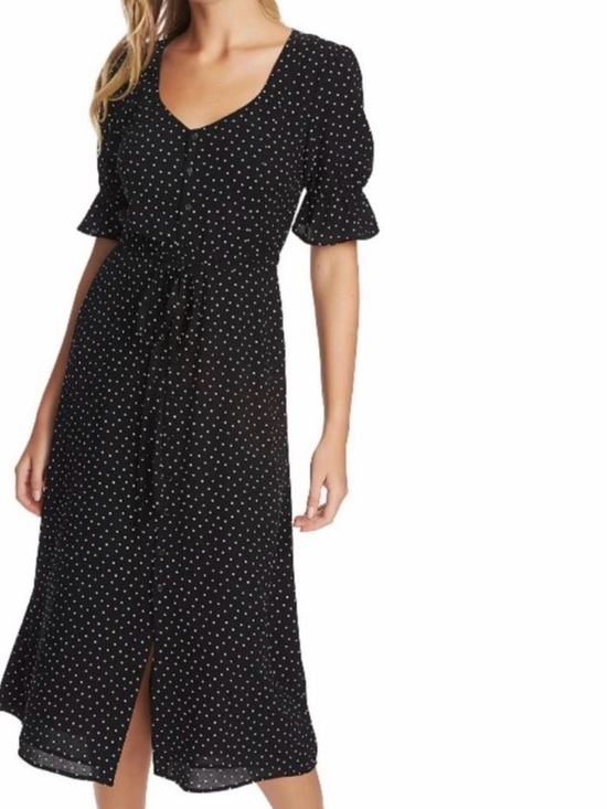 1. State Dresses & Skirts - 1. State Black and White Polka Dot Maxi Dress with Tie Waist